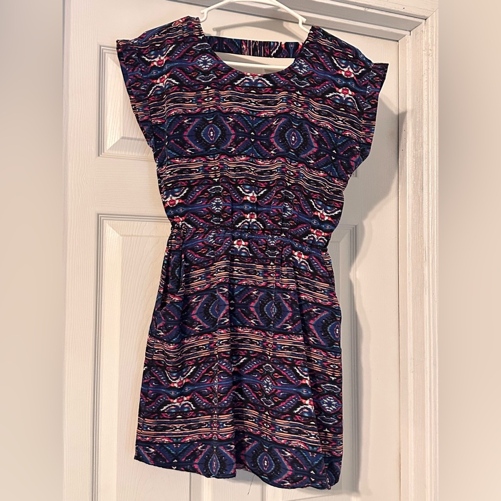 NWT Pink Republic Dress Size Small With Pockets Blue Purple